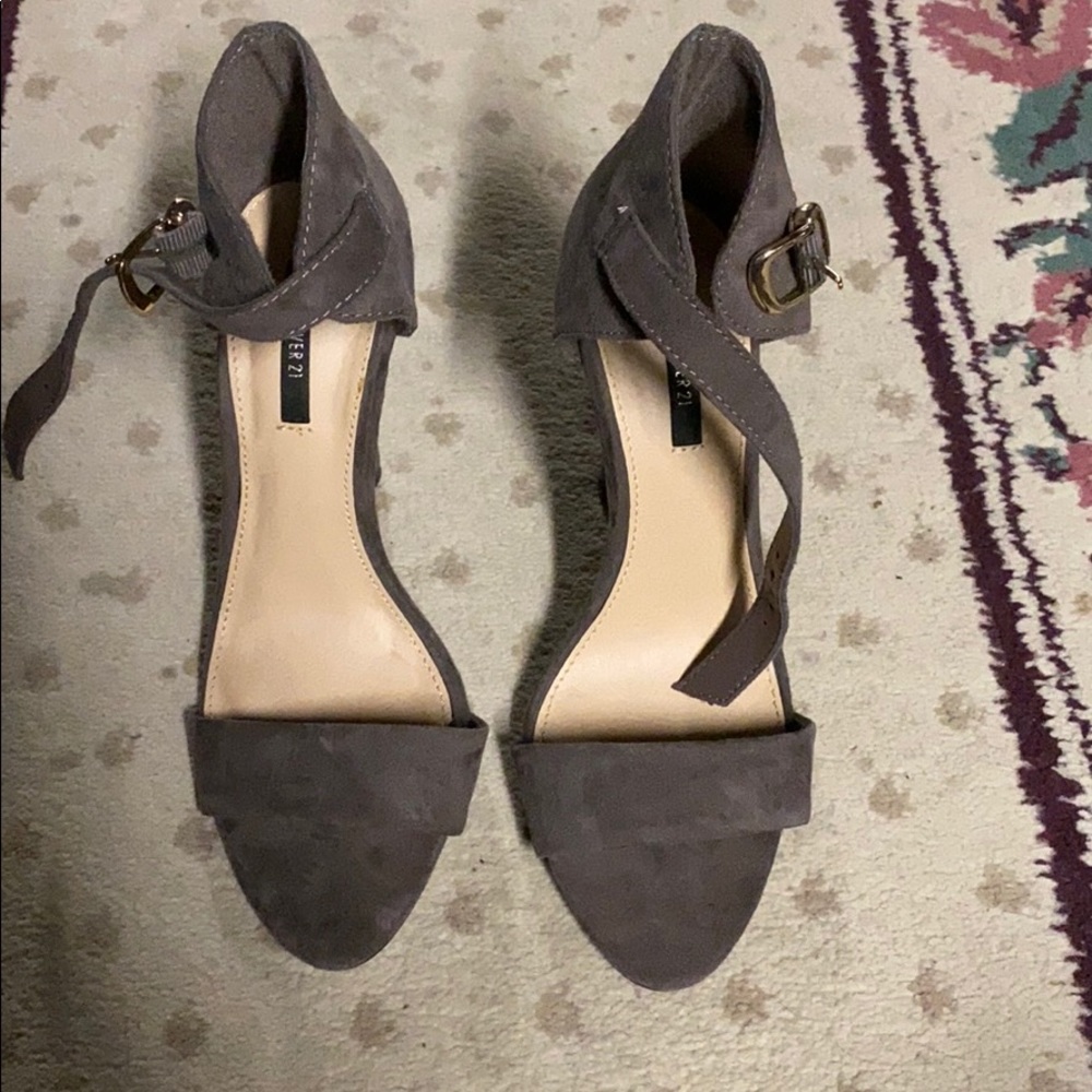 Grey Suede Heels